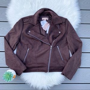 Philosophy Suede Moto Jacket